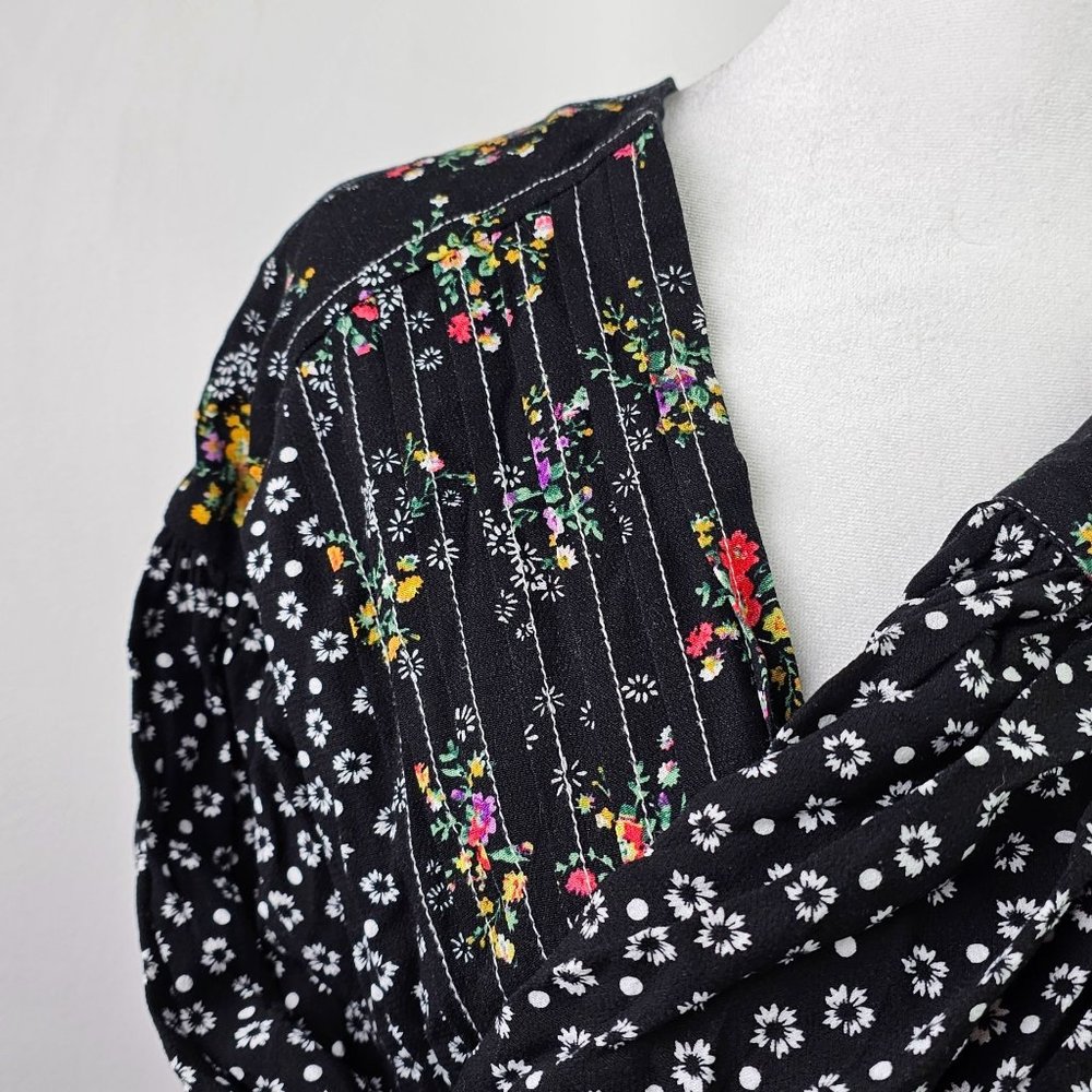 Free People Women's Floral Wonderland A-line Dress, Black, Sz S - Picture 9 of 13